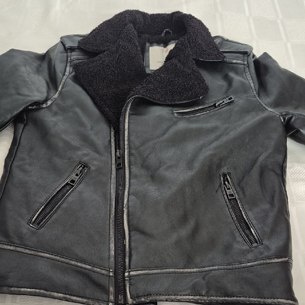 Zara Black Kids Faux Leather with Gray Hat - Picture 13 of 16